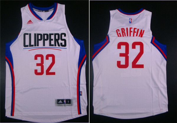 Men Los Angeles Clippers #32 Griffin White Adidas NBA Jerseys